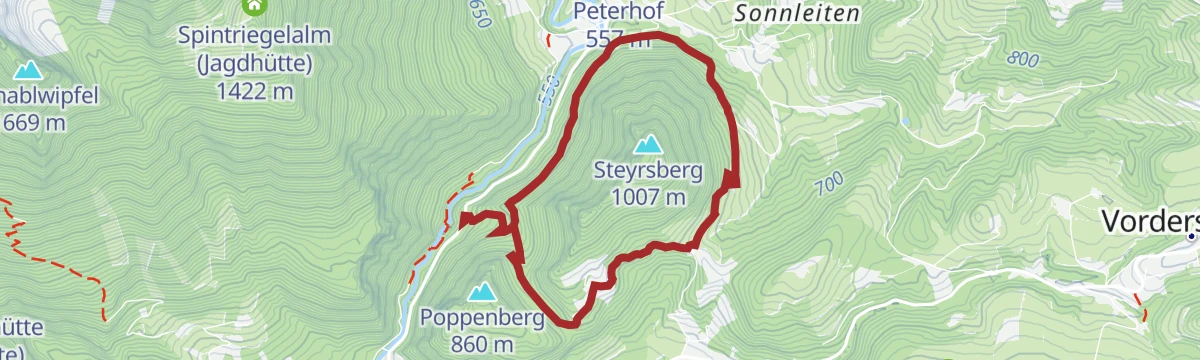 Route map: Rund um den Steyrsberg